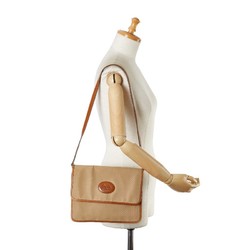 Celine Carriage Bag Handbag Brown Beige Canvas Leather Women's CELINE