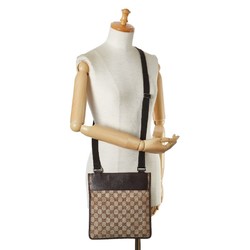 Gucci GG Canvas Shoulder Bag 27639 Beige Brown Leather Women's GUCCI