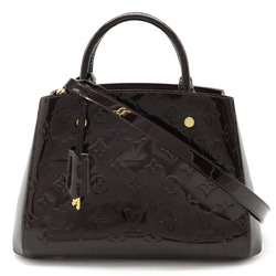 LOUIS VUITTON Louis Vuitton Monogram Vernis Montaigne BB Handbag Shoulder Bag Patent Leather Amaranth M50403