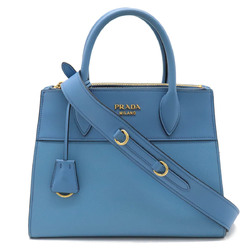 PRADA Prada Paradigm Handbag Shoulder Bag SAFFIANO+CITY C Leather MARE Light Blue Purchased at a domestic boutique 1BA103