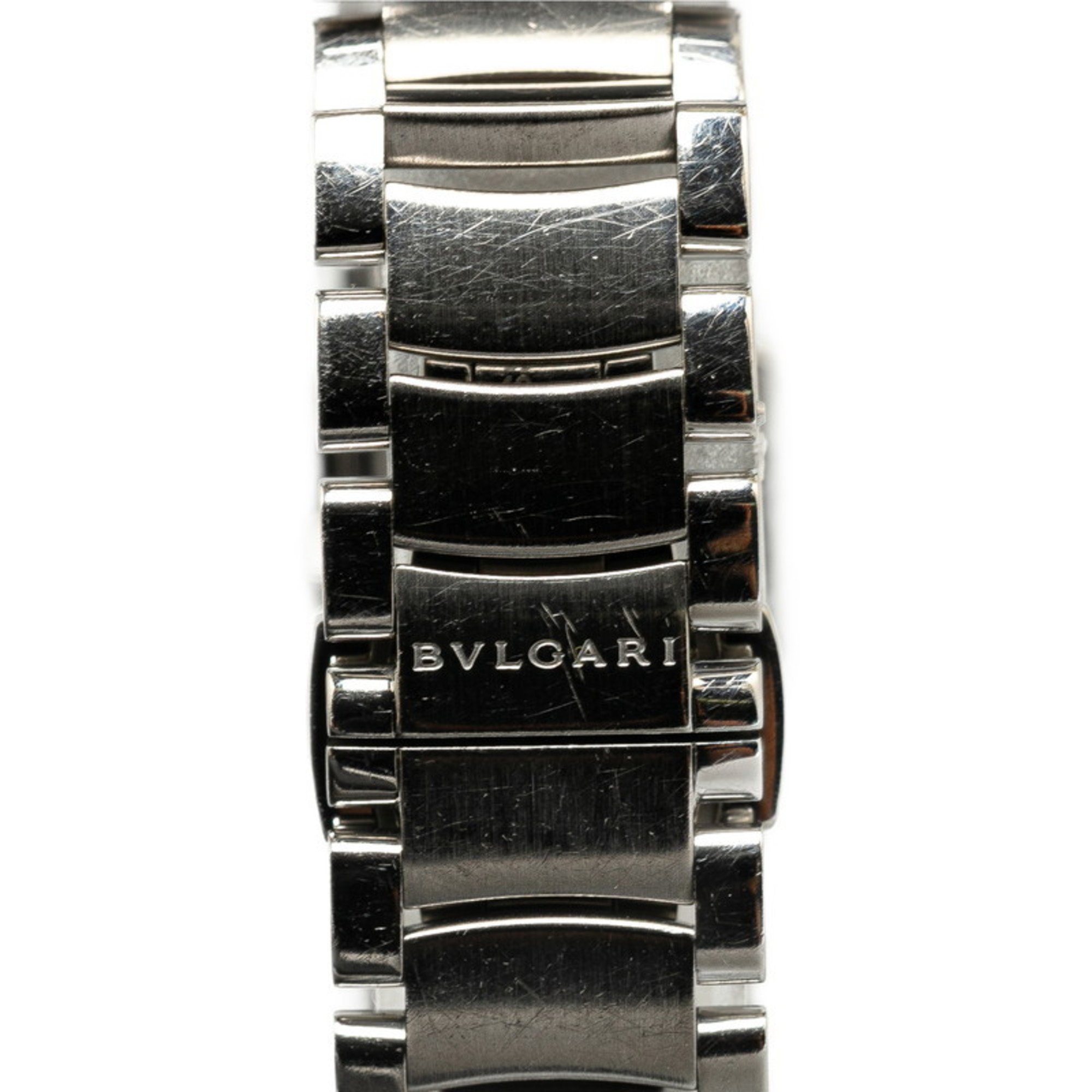 BVLGARI Ashoma Side Diamond Watch AA26S Quartz Black Dial Stainless Steel Women's