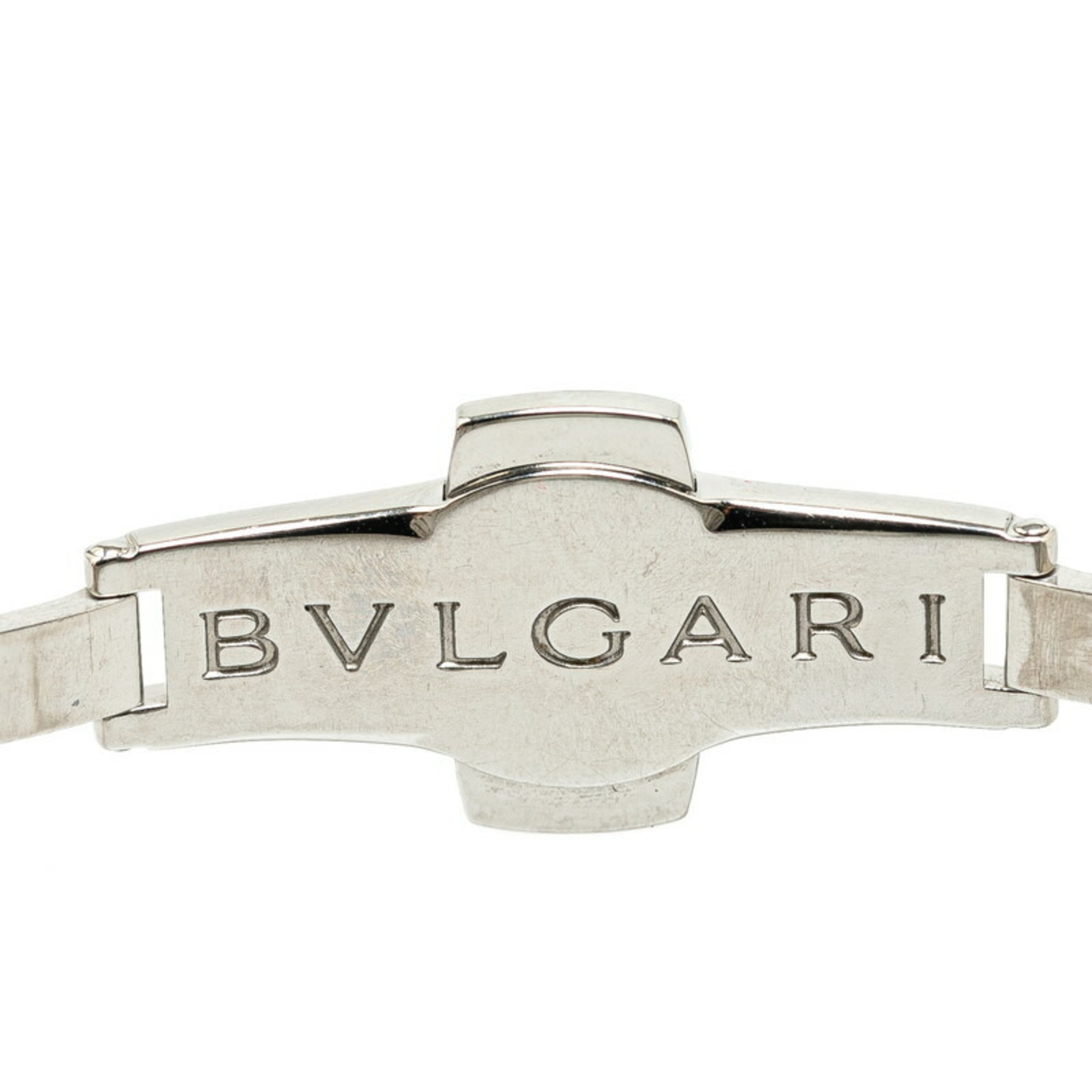 BVLGARI Ashoma Side Diamond Watch AA26S Quartz Black Dial Stainless Steel Women's