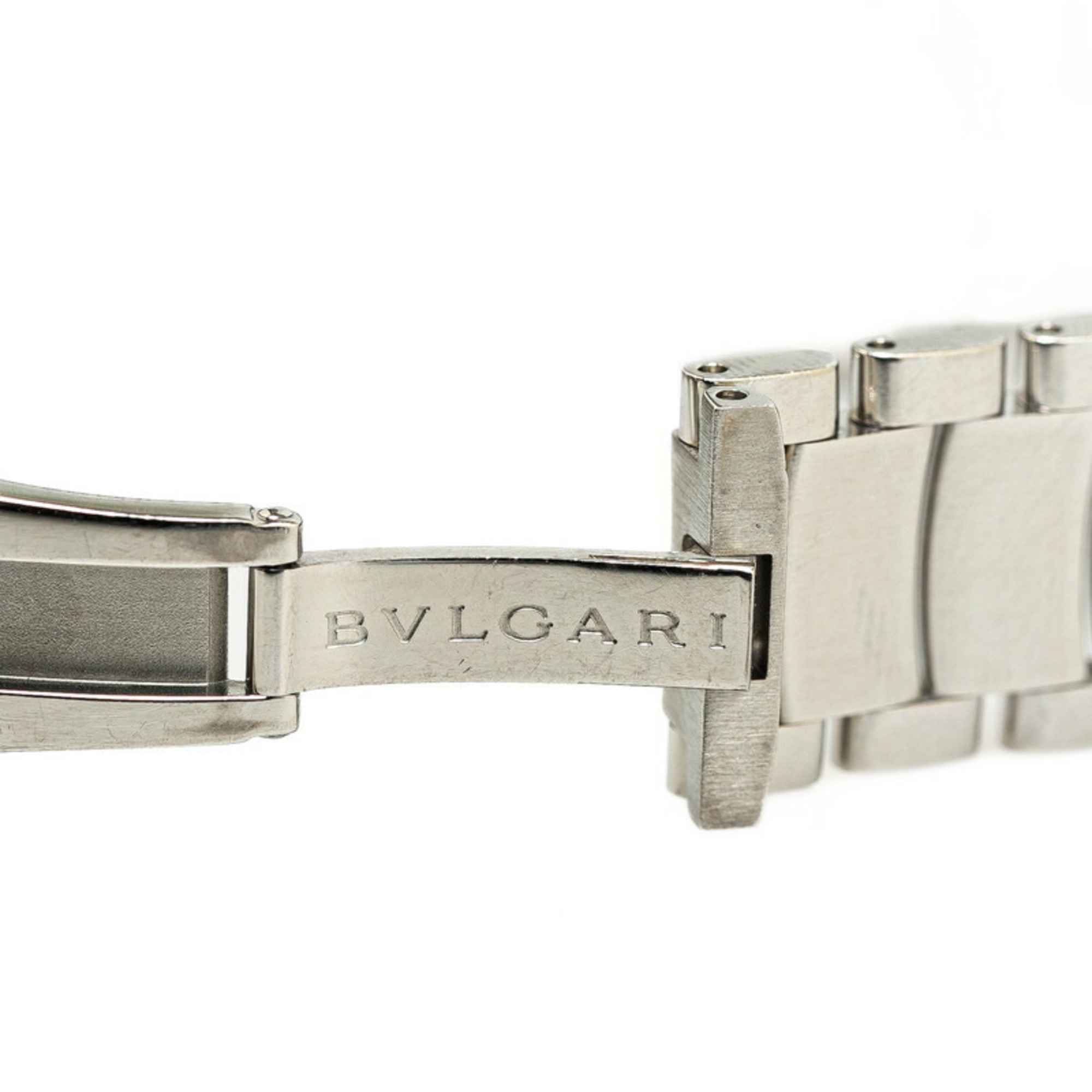 BVLGARI Ashoma Side Diamond Watch AA26S Quartz Black Dial Stainless Steel Women's