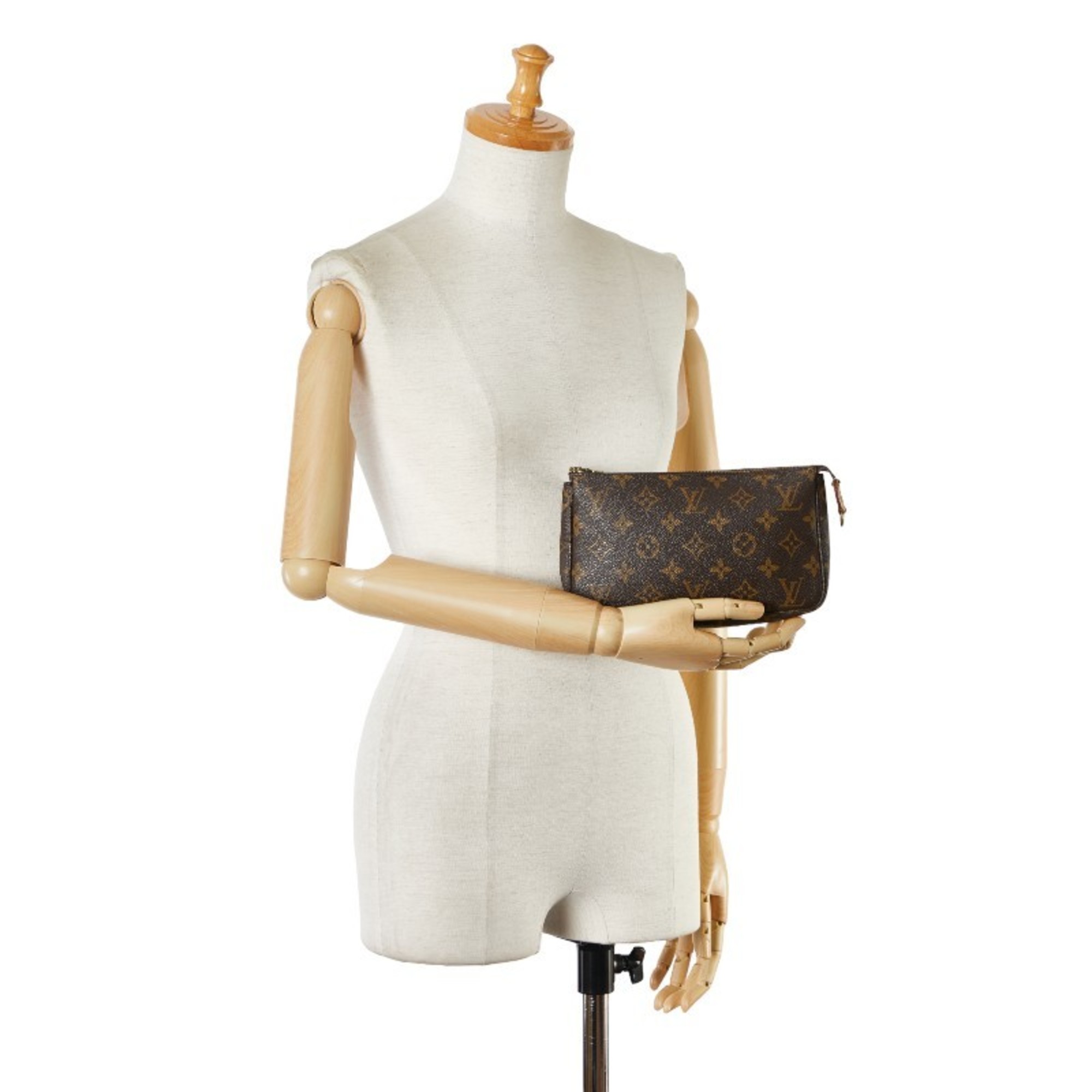 Louis Vuitton Monogram Pochette Accessoires Shoulder Bag M51980 Brown PVC Leather Women's LOUIS VUITTON