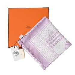 Hermes Scarf, Stole, Zigzag Sangle, Carre 55, Silk, Purple