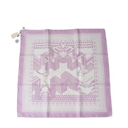 Hermes Scarf, Stole, Zigzag Sangle, Carre 55, Silk, Purple