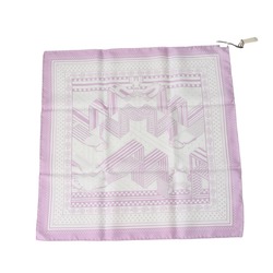 Hermes Scarf, Stole, Zigzag Sangle, Carre 55, Silk, Purple