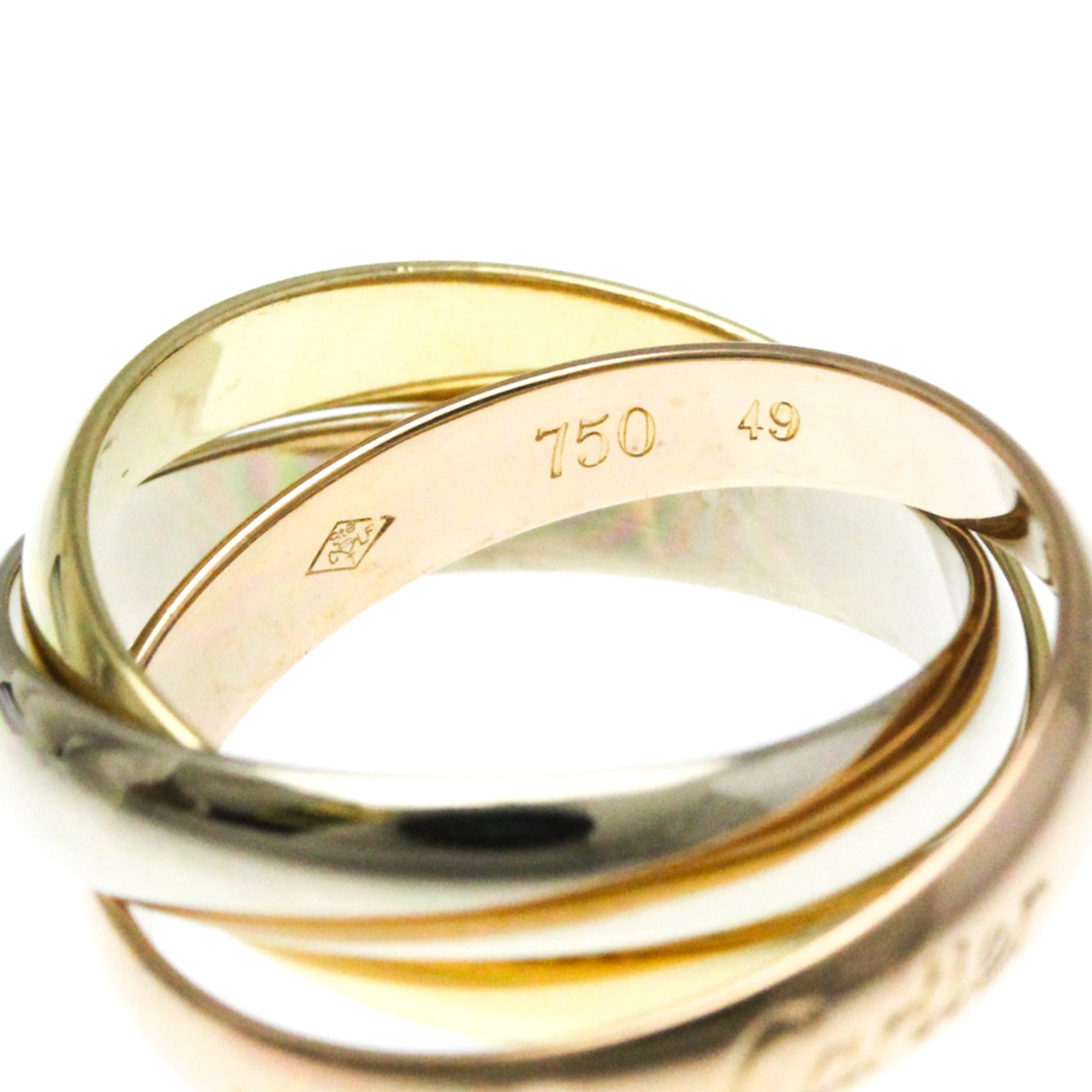 Cartier Trinity Pink Gold (18K),White Gold (18K),Yellow Gold (18K) Fashion No Stone Band Ring Gold