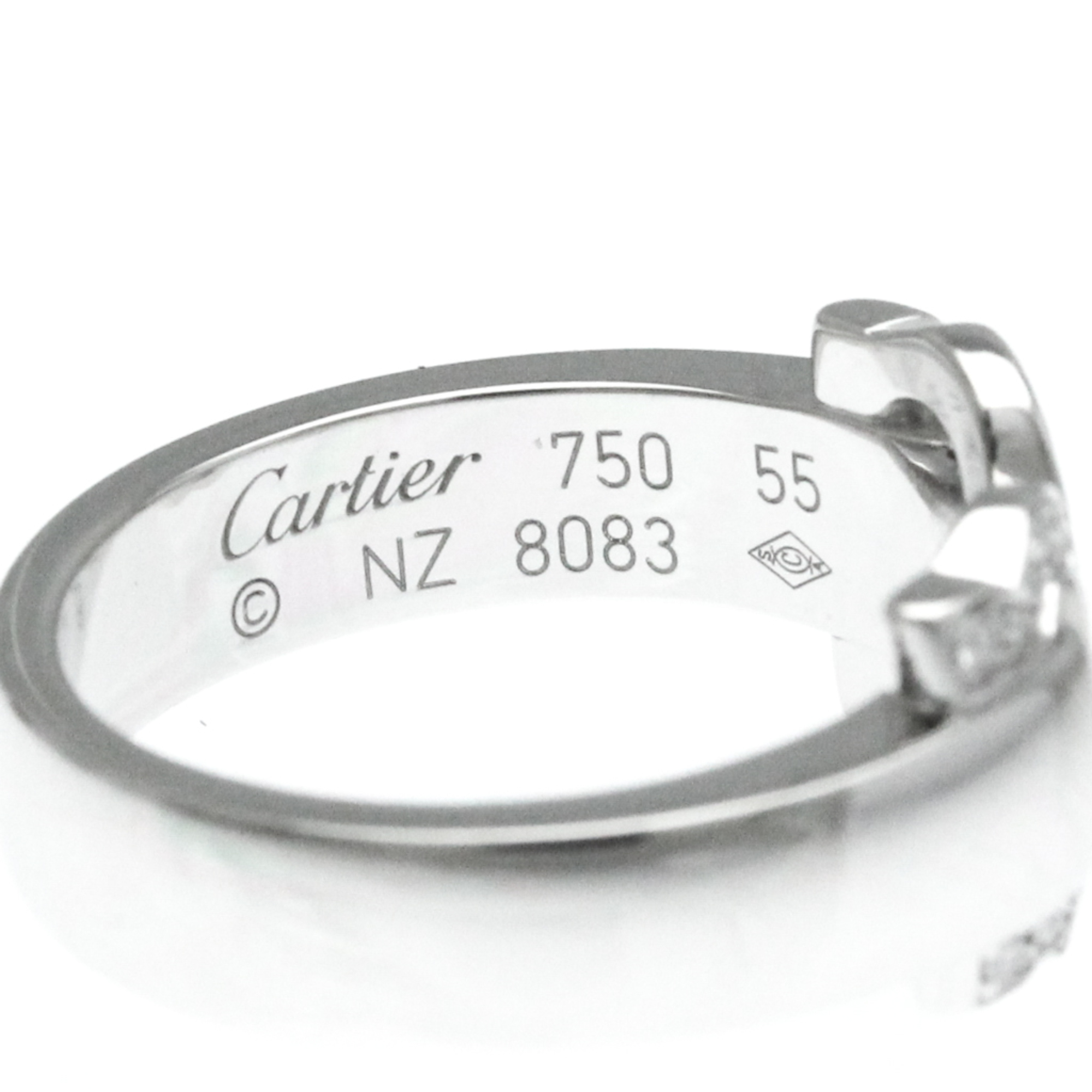 Cartier Boucle C Ring White Gold (18K) Fashion Diamond Band Ring Silver