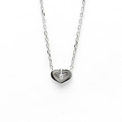 Cartier C Heart White Gold (18K) Diamond Women's Fashion Pendant Necklace (Silver)