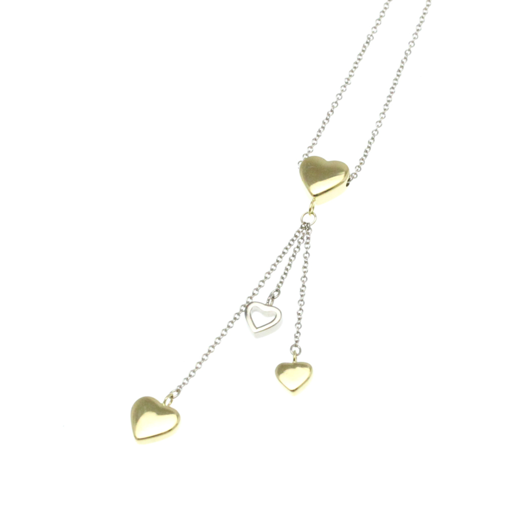 Tiffany Multi Heart Necklace White Gold (18K),Yellow Gold (18K) No Stone Women,Men Fashion Pendant Necklace (Gold,Silver)