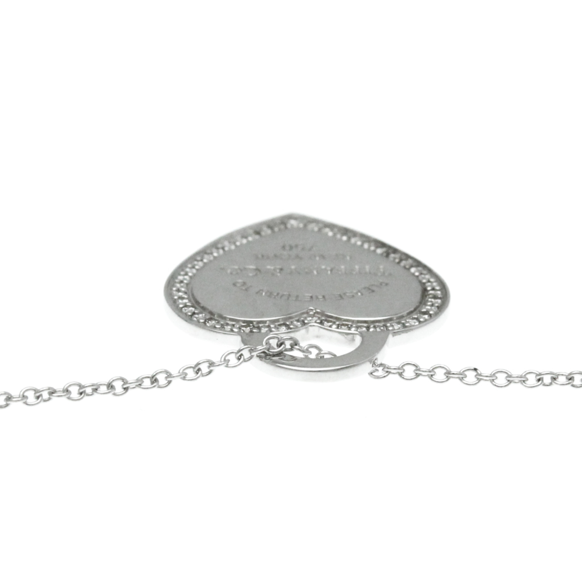 Tiffany Return To Tiffany White Gold (18K) Diamond Men,Women Fashion Pendant Necklace (Silver)