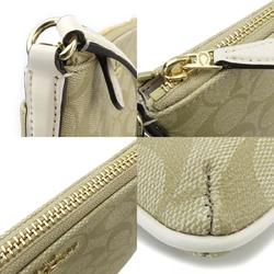 Coach Shoulder Bag F58309 Signature Leather Beige Off-White Women's COACH