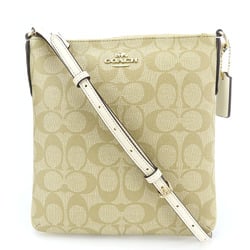 Coach Shoulder Bag F58309 Signature Leather Beige Off-White Women's COACH