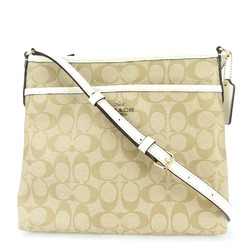 Coach Shoulder Bag F29210 Signature Leather Beige White Women's COACH