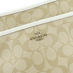 Coach Shoulder Bag F29210 Signature Leather Beige White Women's COACH