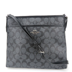 Coach Shoulder Bag F29210 Signature Leather Grey Black Women's Men's COACH