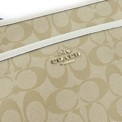 Coach Shoulder Bag F29210 Signature Leather Beige White Women's COACH