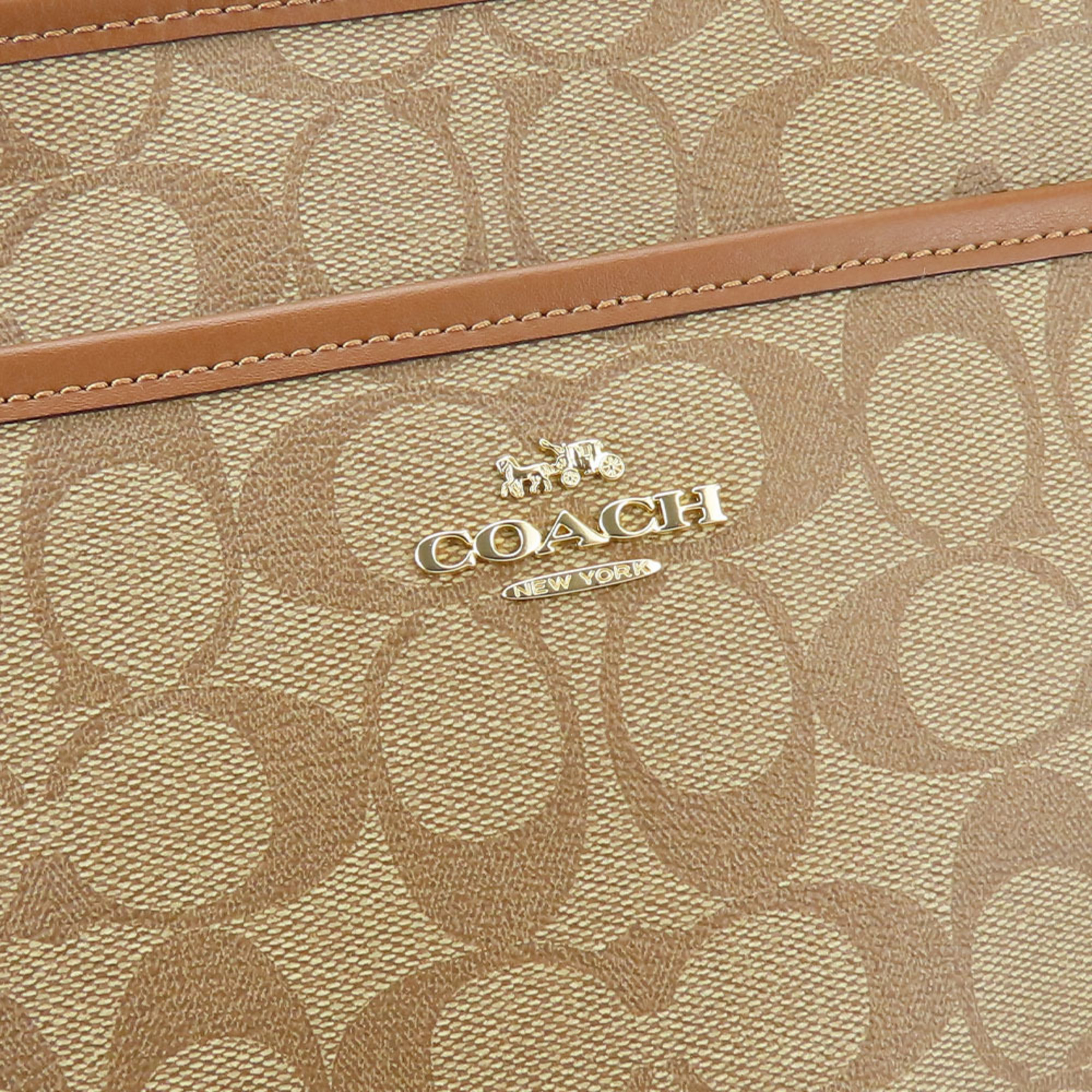 Coach Shoulder Bag F29210 Signature Leather Brown Mocha Women's COACH