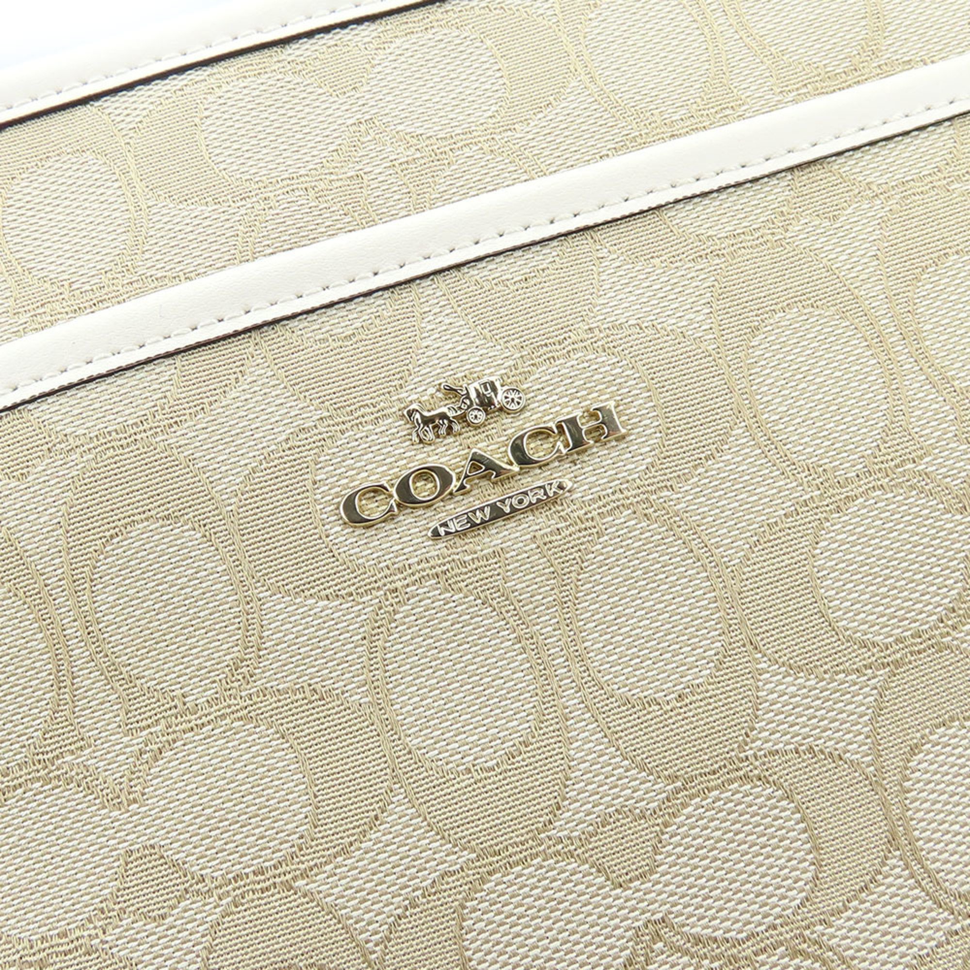 Coach Shoulder Bag F29960 Signature Canvas Leather Beige Ivory Women's COACH