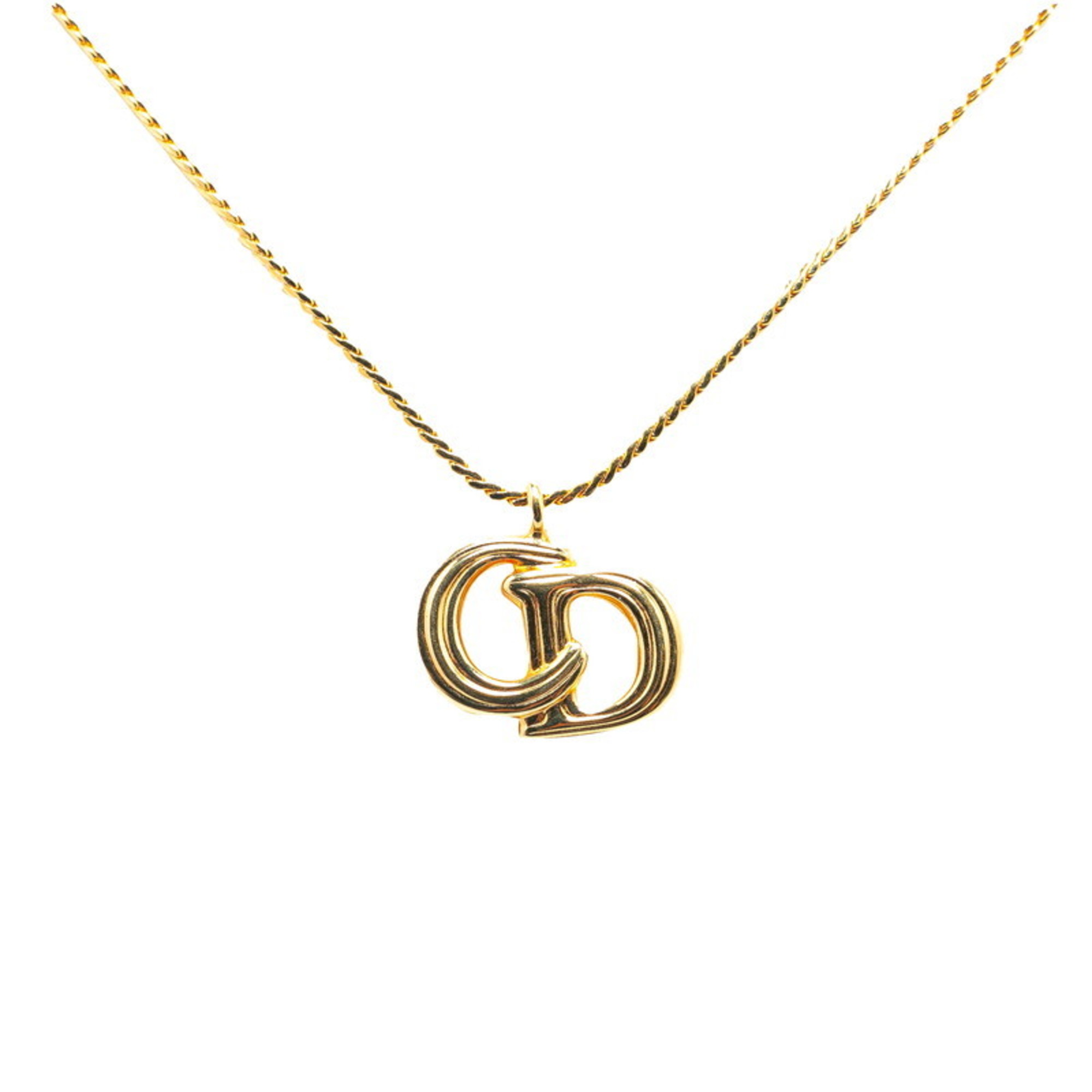 Christian Dior Dior CD Necklace Gold Plated Women's