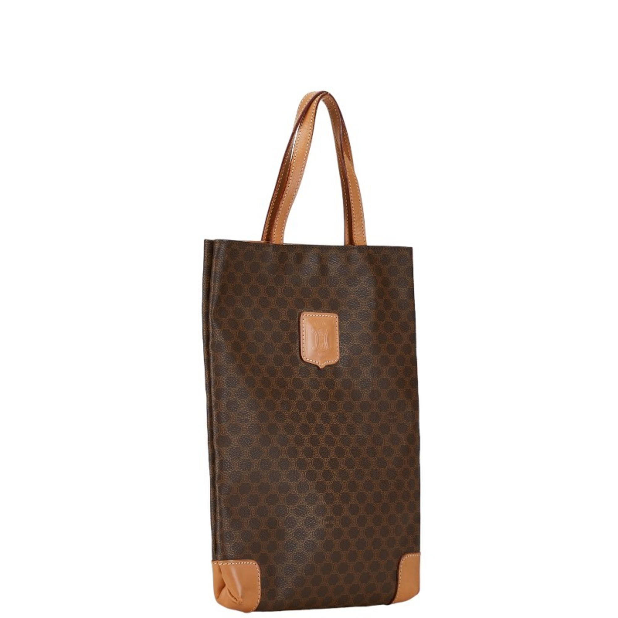 Celine Macadam Tote Bag Handbag Brown PVC Leather Women's CELINE