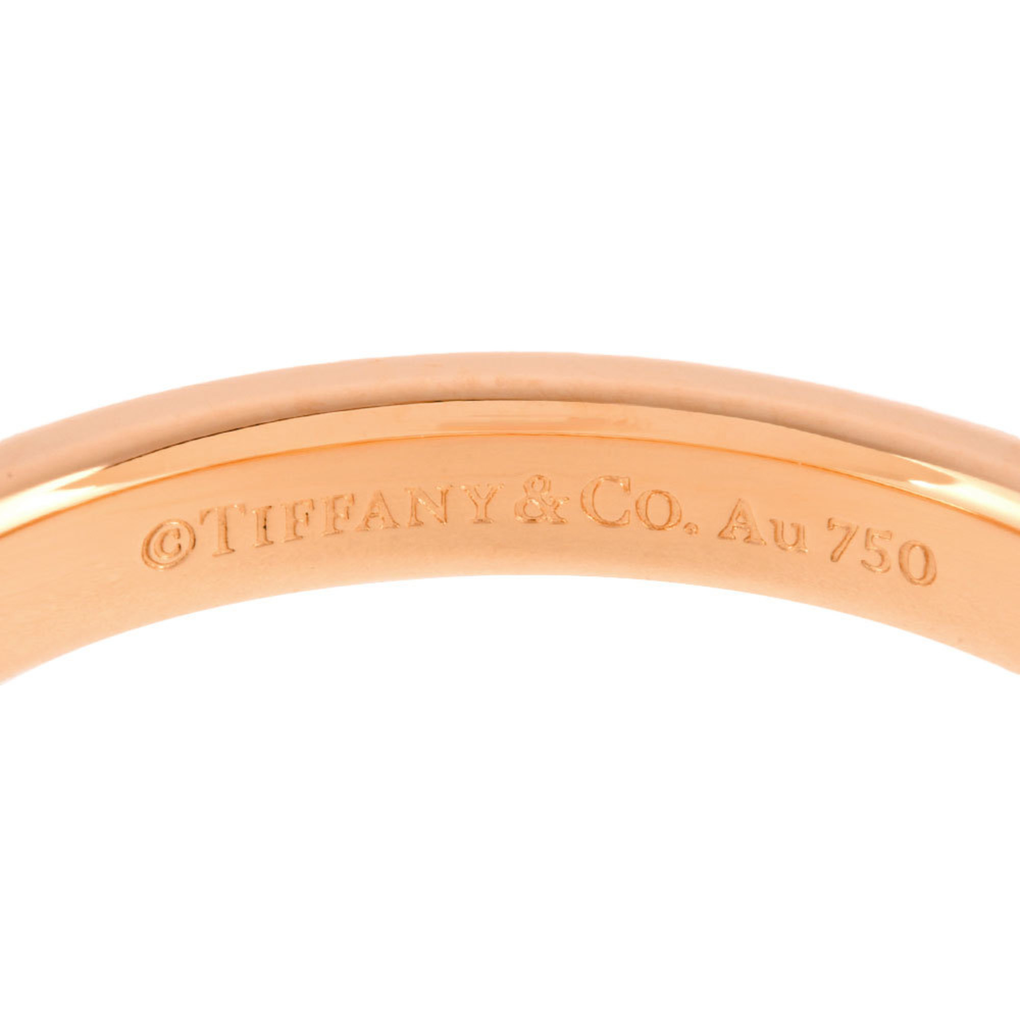 Tiffany & Co. Flat Band Ring, Size 18.5, K18PG, 3mm, 3.8g, for Men and Women