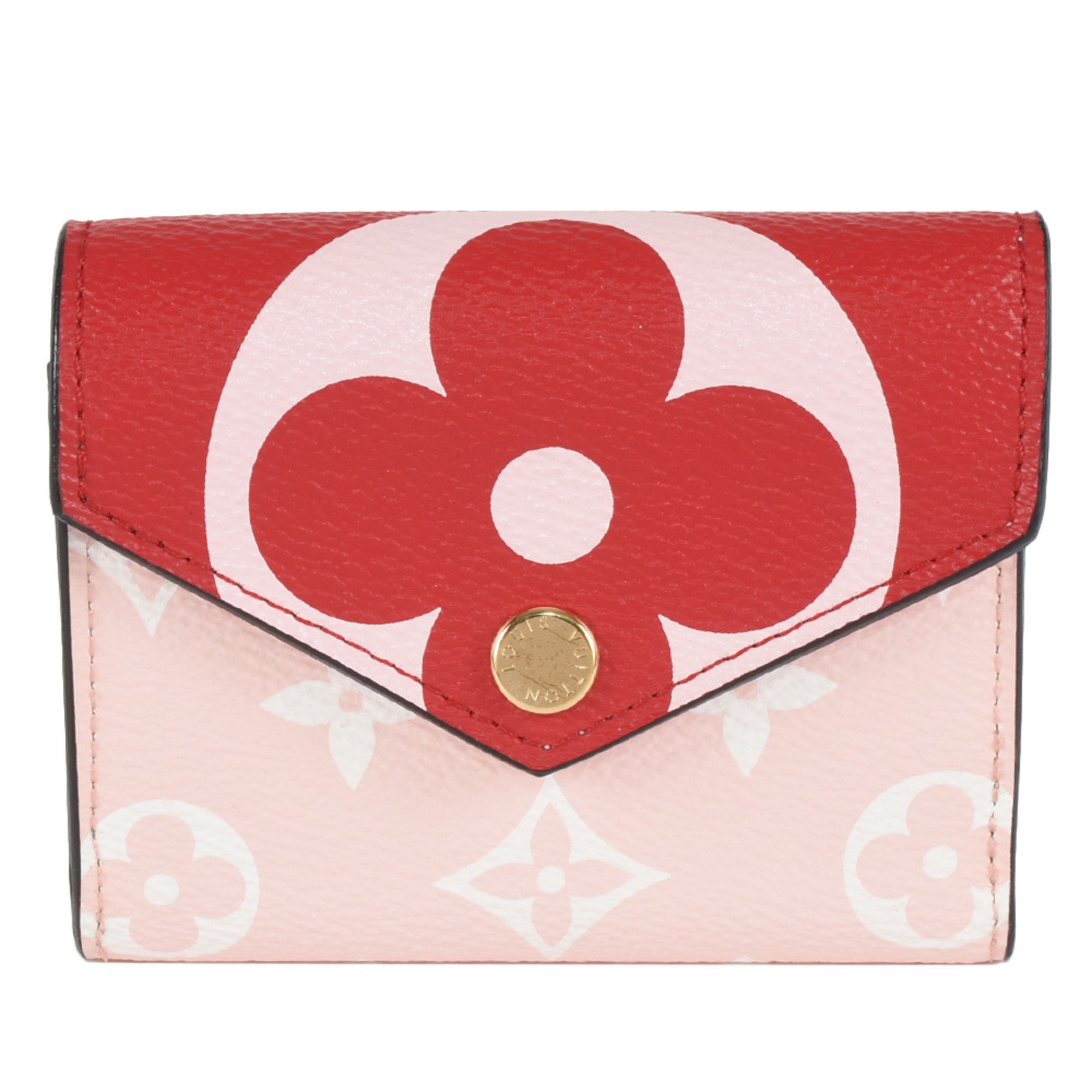 Louis Vuitton LOUIS VUITTON Portefeuille Zoe Tri-fold Wallet Monogram Giant M67641 Red TS1169 Pink