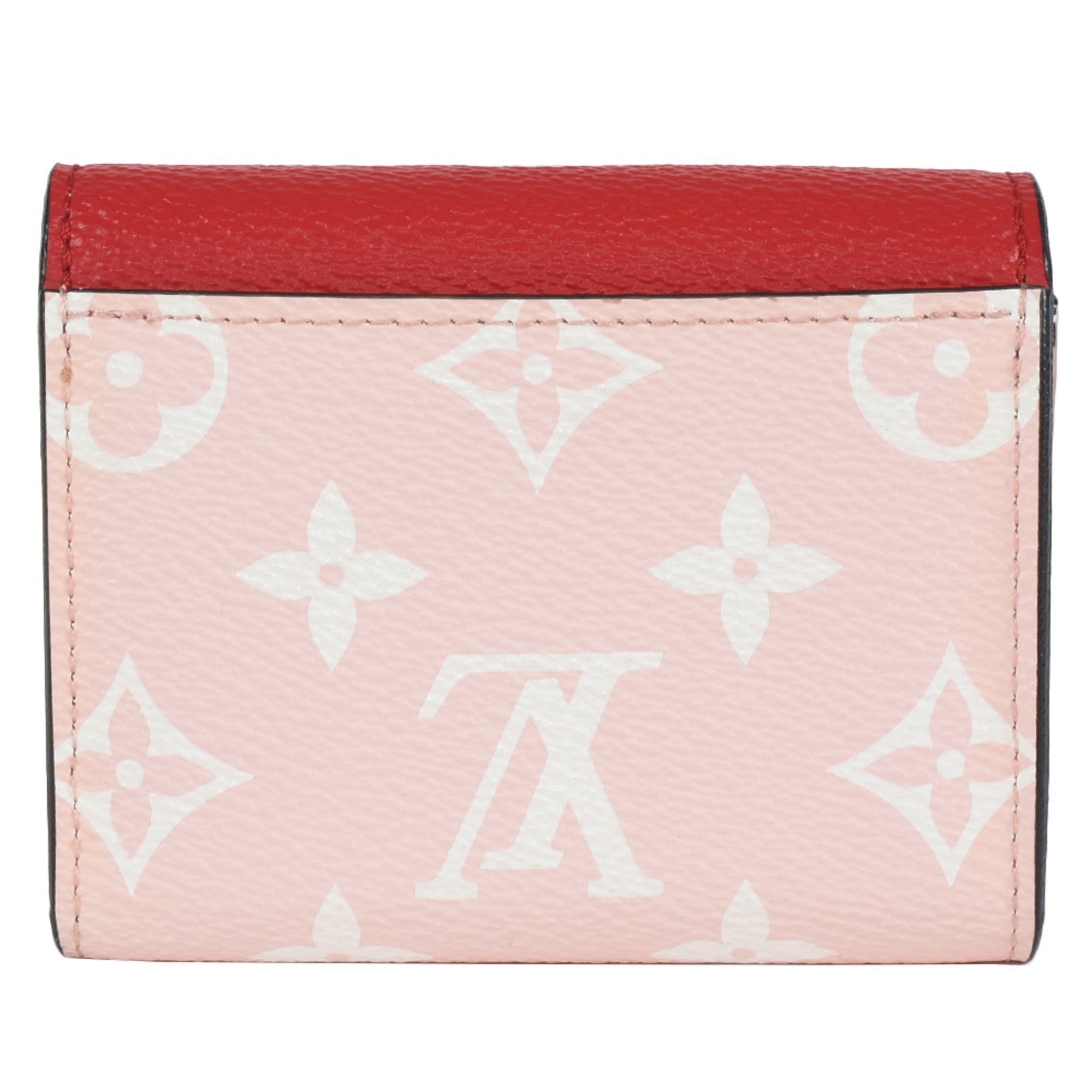 Louis Vuitton LOUIS VUITTON Portefeuille Zoe Tri-fold Wallet Monogram Giant M67641 Red TS1169 Pink