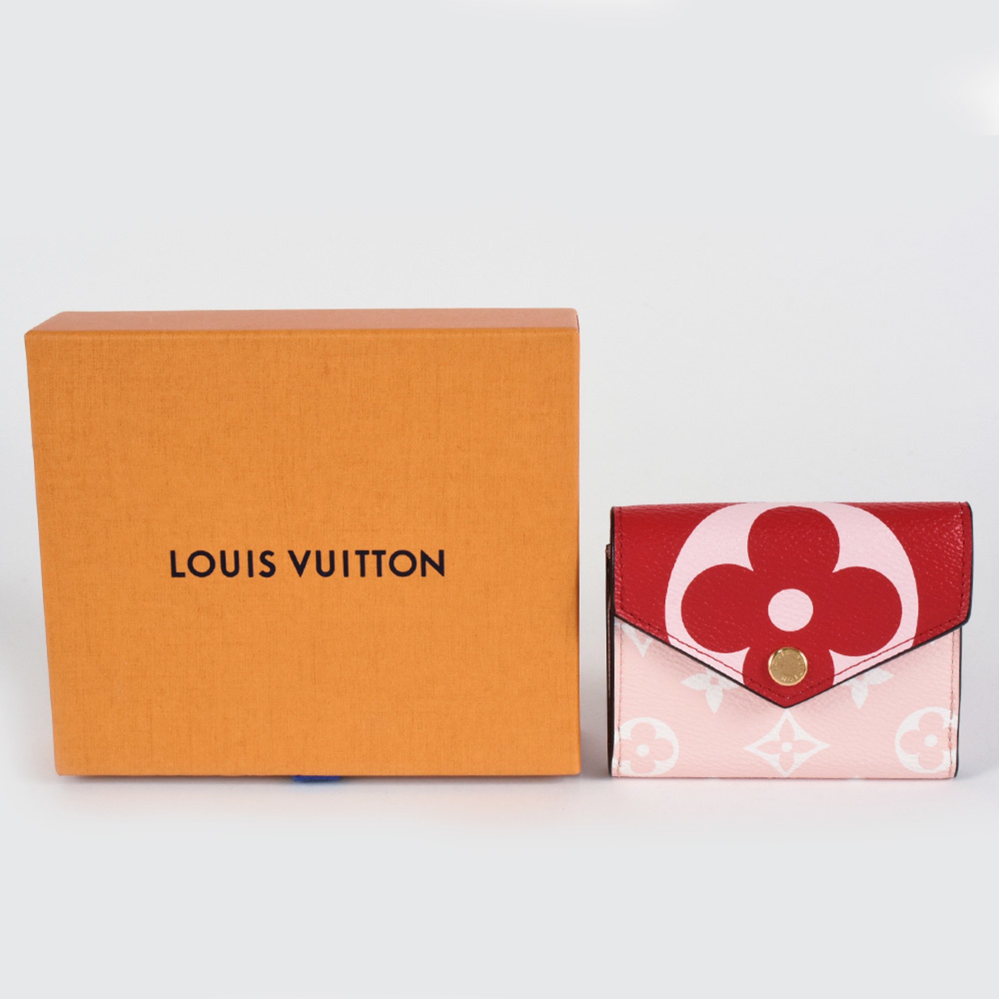 Louis Vuitton LOUIS VUITTON Portefeuille Zoe Tri-fold Wallet Monogram Giant M67641 Red TS1169 Pink