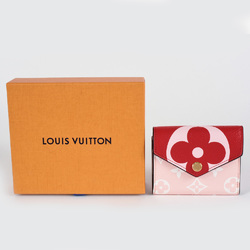 Louis Vuitton LOUIS VUITTON Portefeuille Zoe Tri-fold Wallet Monogram Giant M67641 Red TS1169 Pink