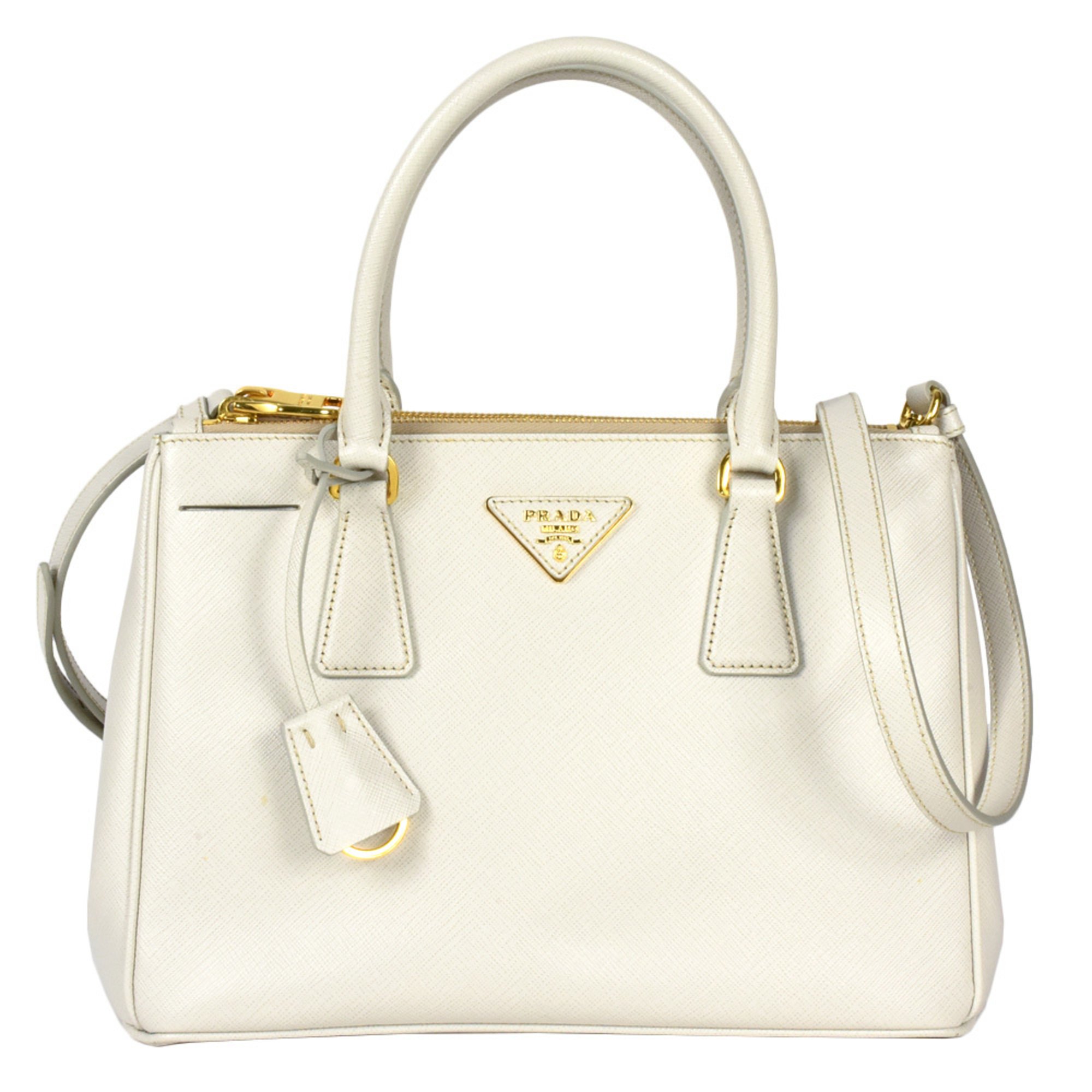 PRADA Galleria Handbag Saffiano BN2863 White Women's