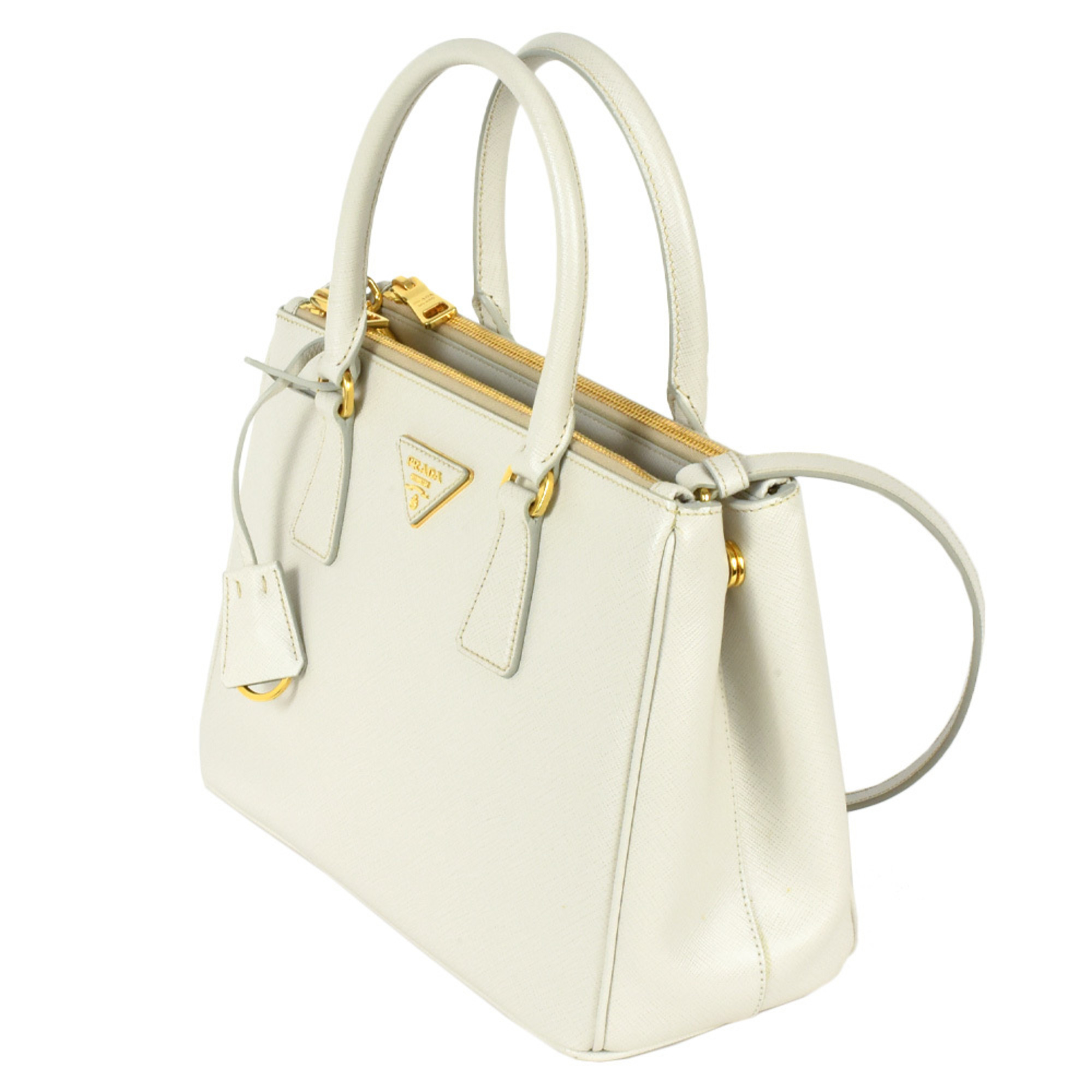 PRADA Galleria Handbag Saffiano BN2863 White Women's