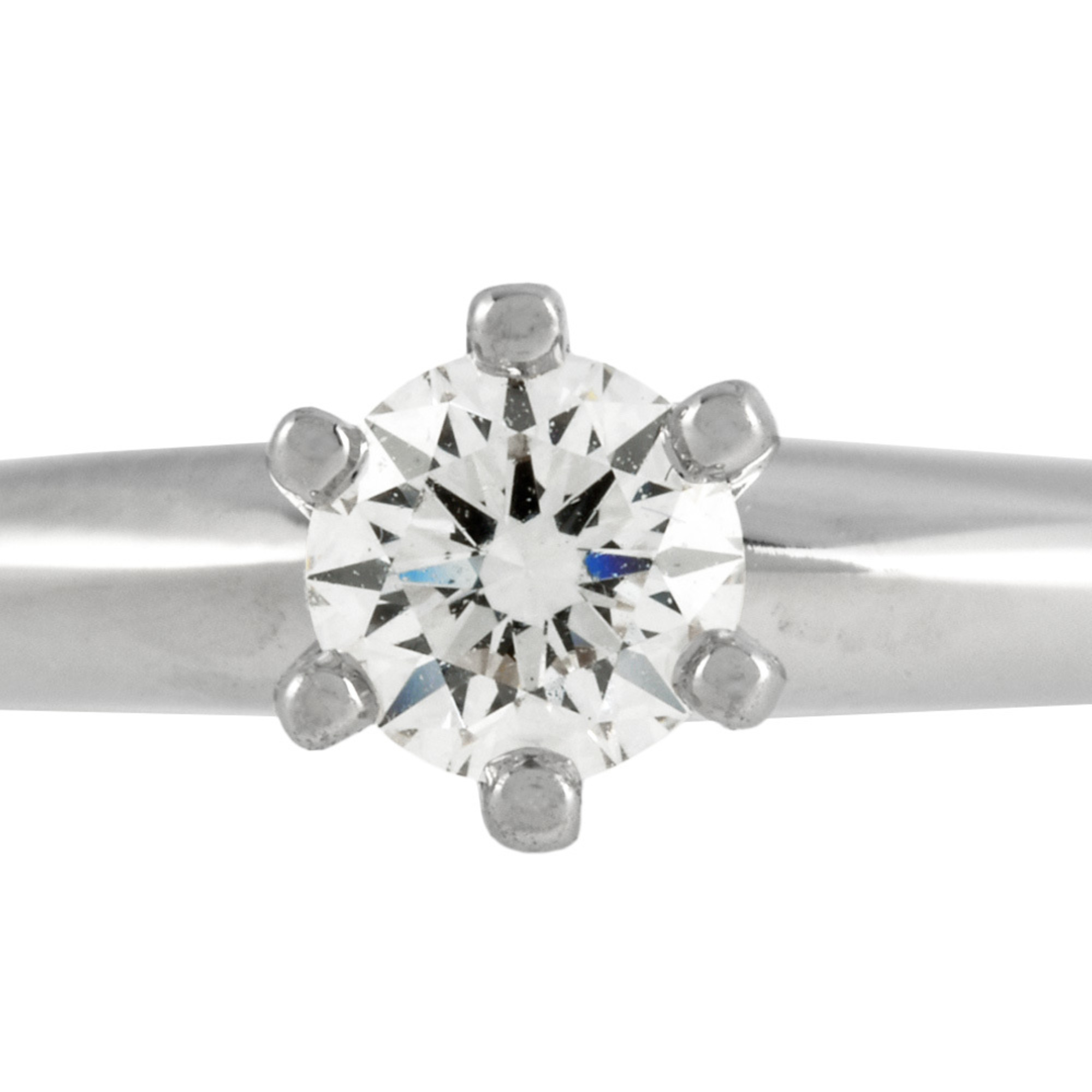 Tiffany & Co. Solitaire Ring, Diamond, 0.19ct, Size 11, Pt950, 2mm, 4.4g, Women's