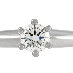 Tiffany & Co. Solitaire Ring, Diamond, 0.19ct, Size 11, Pt950, 2mm, 4.4g, Women's