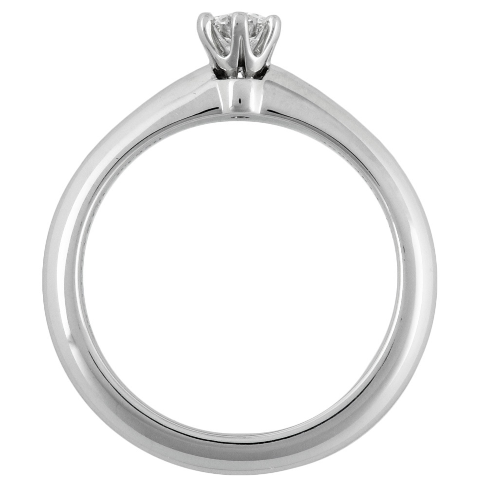 Tiffany & Co. Solitaire Ring, Diamond, 0.19ct, Size 11, Pt950, 2mm, 4.4g, Women's