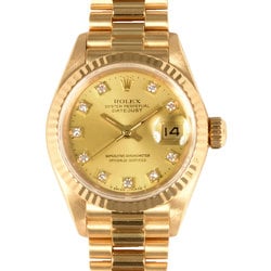 Rolex ROLEX 69178G Datejust 9 (manufactured around 1985) Wristwatch, automatic, champagne dial, 10 diamonds, K18, solid gold