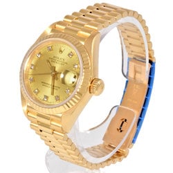 Rolex ROLEX 69178G Datejust 9 (manufactured around 1985) Wristwatch, automatic, champagne dial, 10 diamonds, K18, solid gold