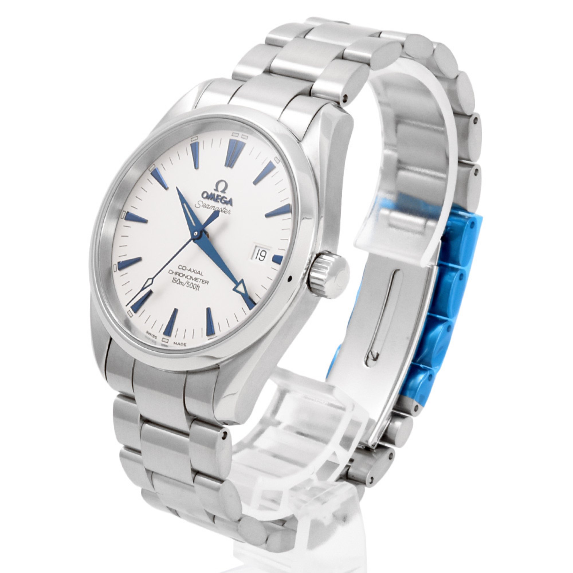 OMEGA 2503.33.00 Seamaster Aqua Terra Co-Axial Chronometer Date Wristwatch Automatic White Dial SS