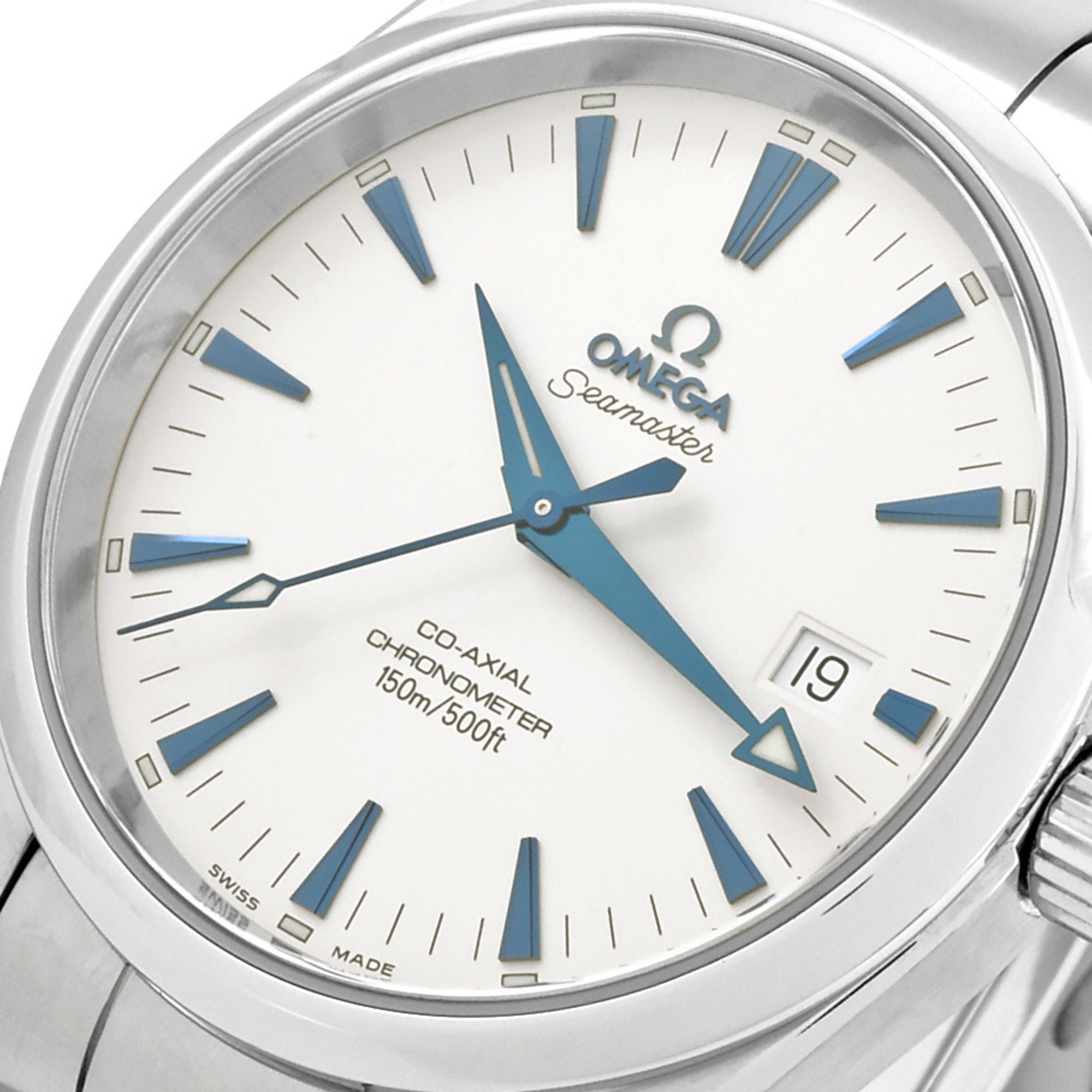 OMEGA 2503.33.00 Seamaster Aqua Terra Co-Axial Chronometer Date Wristwatch Automatic White Dial SS