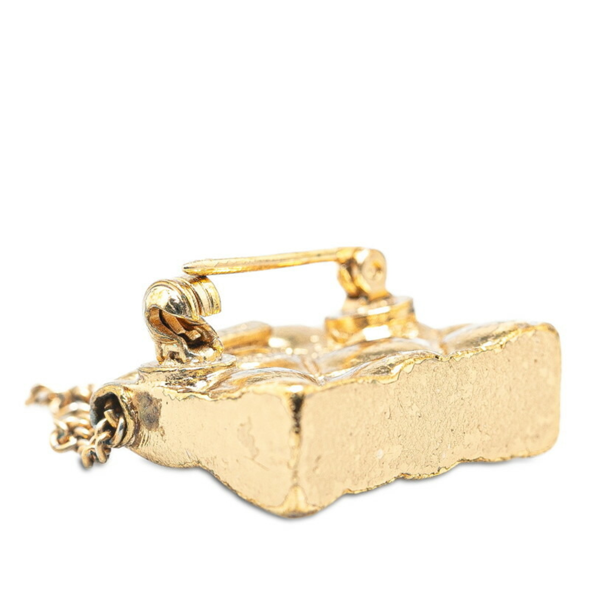 Chanel Coco Mark Chain Matelasse Bag Brooch Gold Plated Women's CHANEL