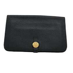 HERMES Dogon Duo GM Taurillon Clemence Leather Black #□E