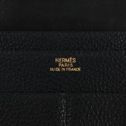 HERMES Dogon Duo GM Taurillon Clemence Leather Black #□E