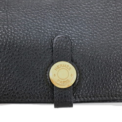 HERMES Dogon Duo GM Taurillon Clemence Leather Black #□E