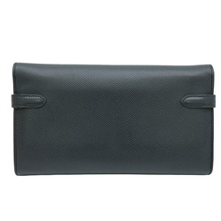 HERMES Kelly Wallet Long Epsom Leather Blue Indigo Navy #A