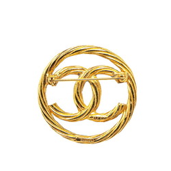 Chanel Coco Mark Brooch Gold Plated Women's CHANEL