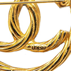 Chanel Coco Mark Brooch Gold Plated Women's CHANEL