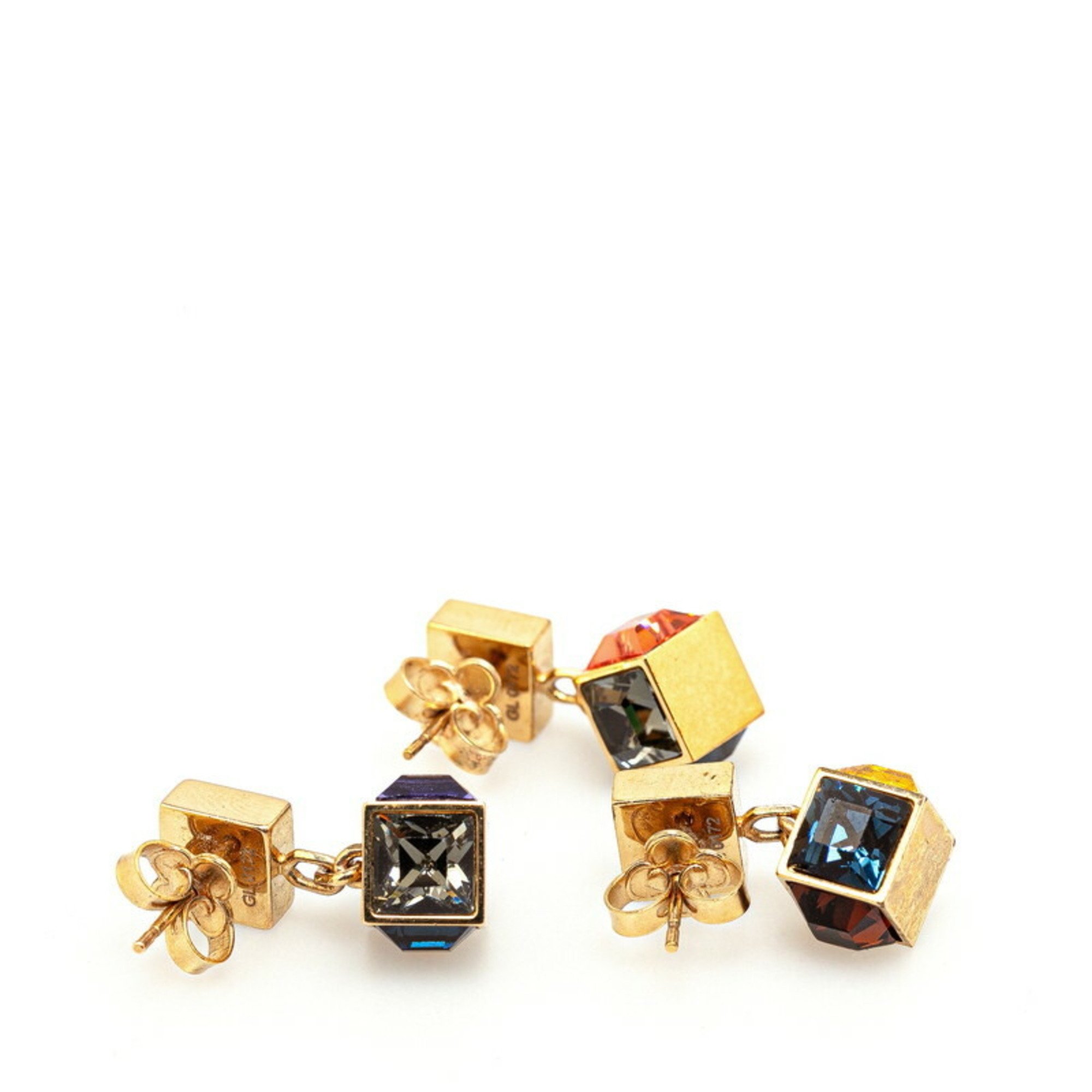 Louis Vuitton Bouc de Reuil Gamble Earrings 3-piece set M67008 Gold Multi-color Plated Women's LOUIS VUITTON