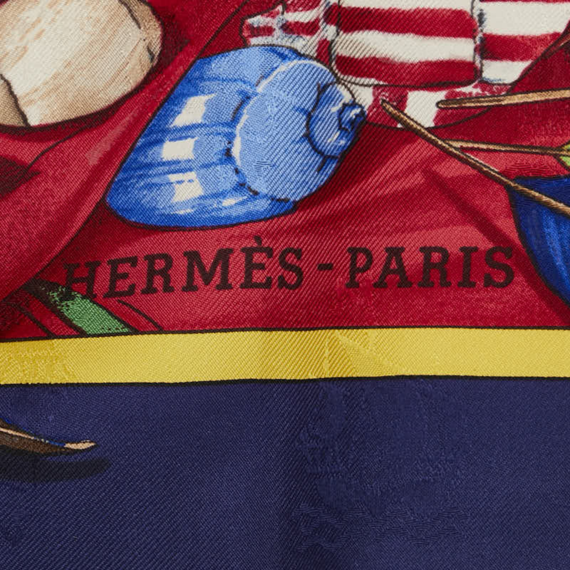 Hermes Carré 90 Christophe Colomb decouvre 1 Amerique 12 Octobre 1492 Christopher Columbus ship scarf muffler navy multicolor silk women's HERMES