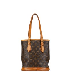 Louis Vuitton Monogram Petit Bucket PM Tote Bag Shoulder M42238 Brown PVC Leather Women's LOUIS VUITTON